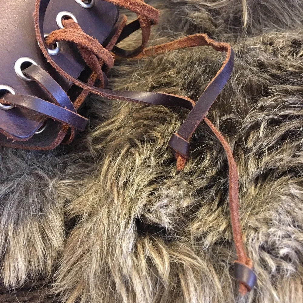 Vintage Napoli brown leather wide cuff bracelet